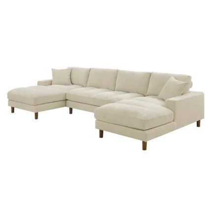 3 - Piece Upholstered L Shape Sectional White