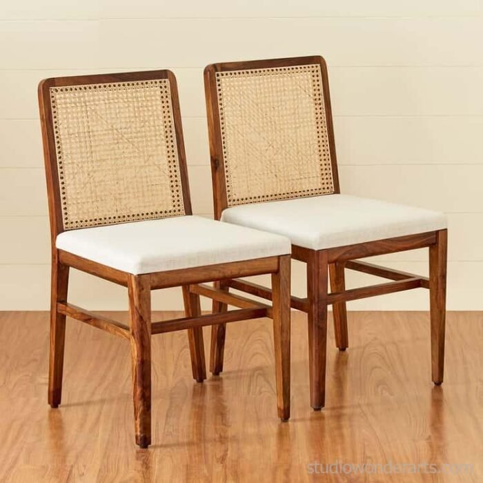 Aragon Dining Chair Rattan With Upholstery