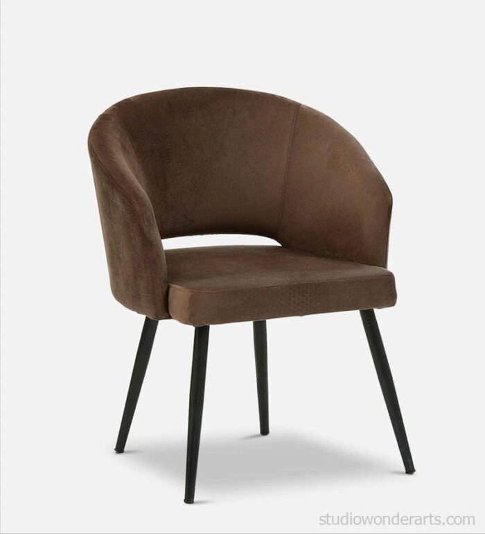 Canas Upholstered Dining Chair In Brown Colour 3