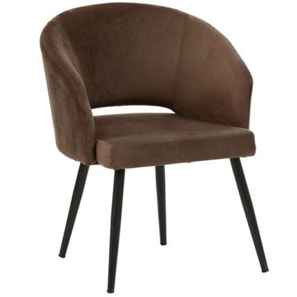 Canas Upholstered Dining Chair In Brown Colour