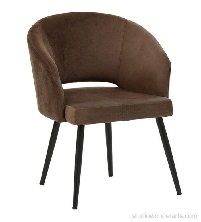 Canas Upholstered Dining Chair In Brown Colour