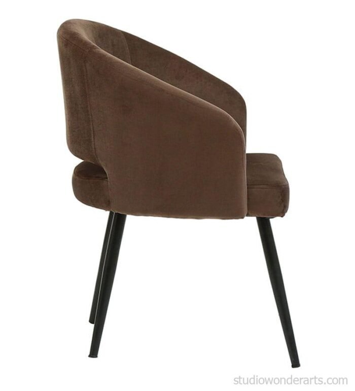 Canas Upholstered Dining Chair In Brown Colour 5