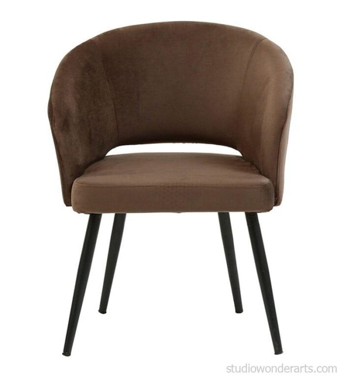 Canas Upholstered Dining Chair In Brown Colour 6