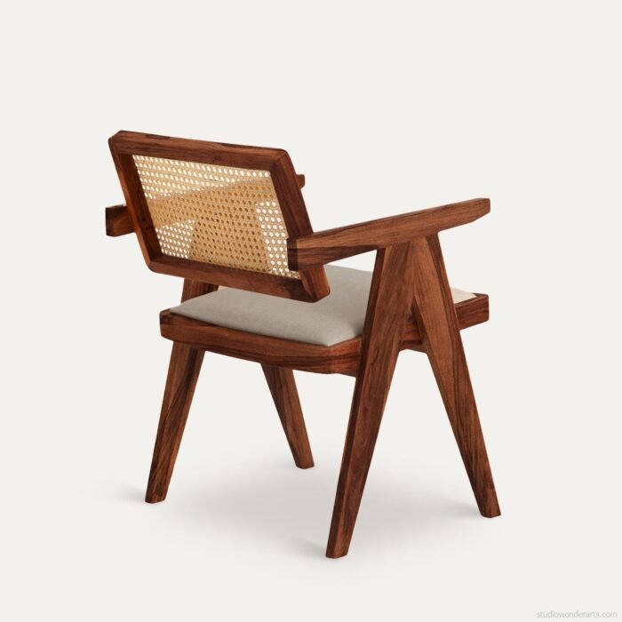 Rattan Dining Chair with Solid Wood Frame (2)