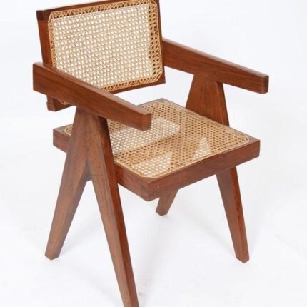 Rattan Dining Chair with Solid Wood Frame