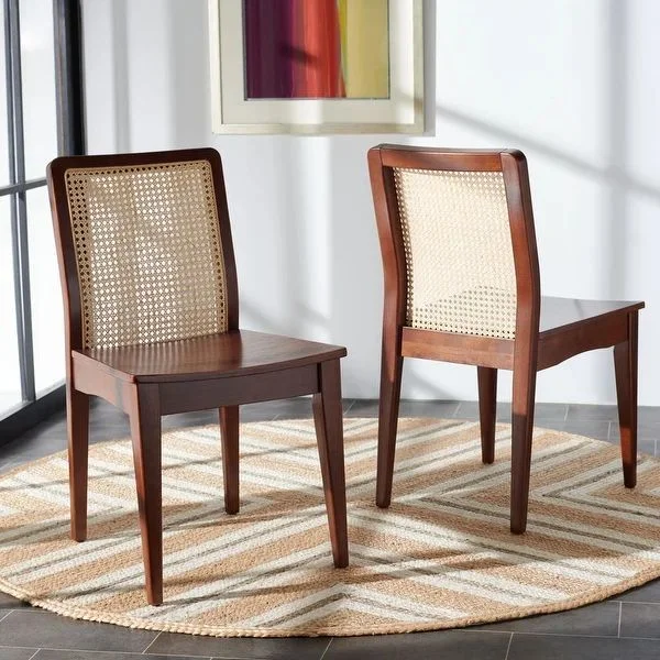 SAFAVIEH Benicio Coastal Rattan Dining Chair Set of 2