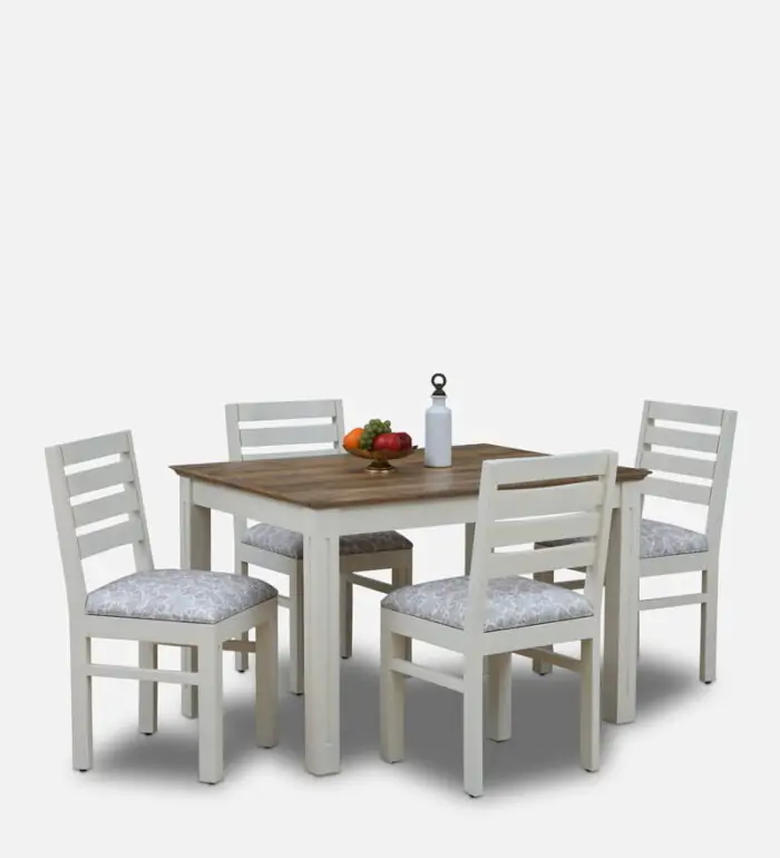 alabaster solid wood four seater dining set in ivory finish mudramark by pepperfry alabaster solid yk2ucj