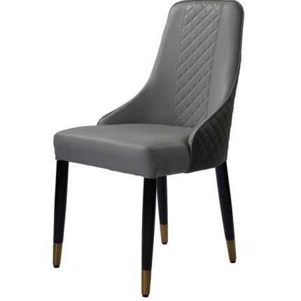 Modern Grey Leatherette Dining Chair