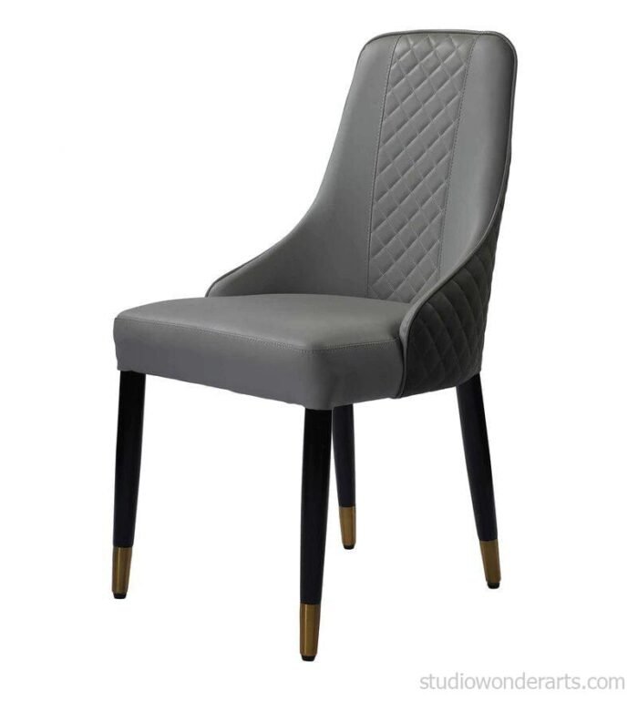 Modern Grey Leatherette Dining Chair