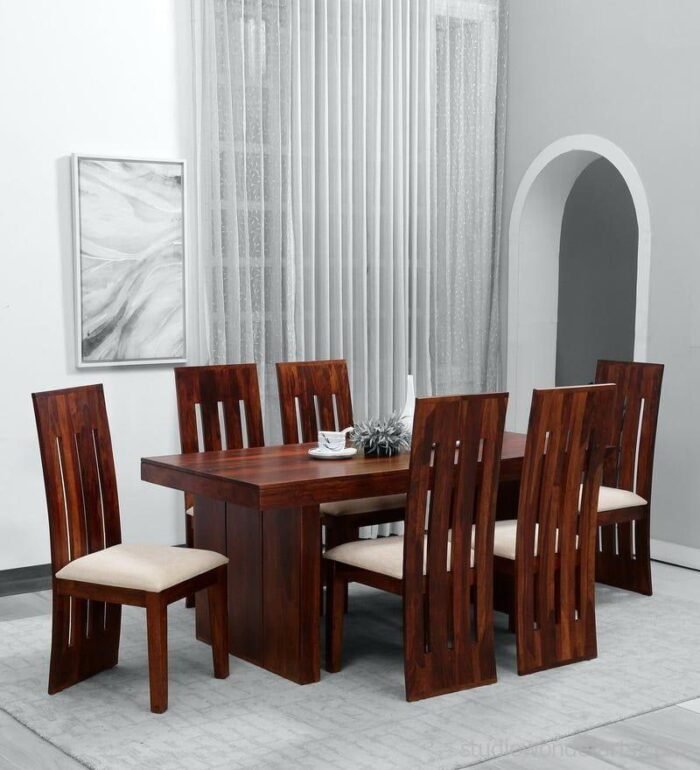 oneill solid wood 6 seater dining set in honey oak finish by woodsworth oneill solid wood 6 seater d s0ls5r