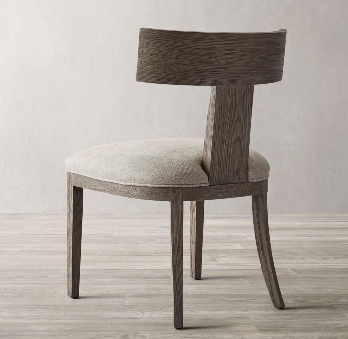 Klismos Designer Dining Chair With Curved Back