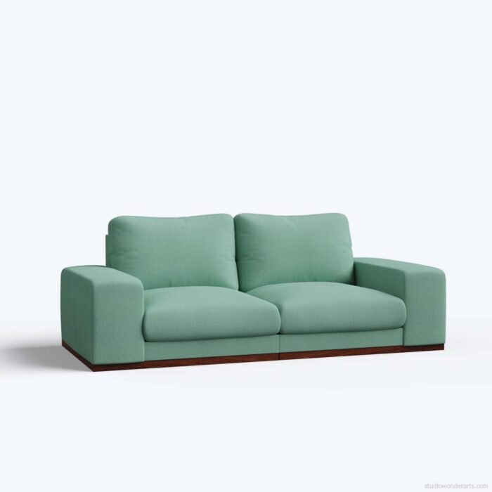 Raman 2 Seater Sofa in Blue Upholstery