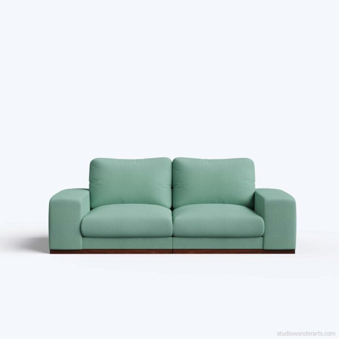 Raman 2 Seater Sofa in Blue Upholstery