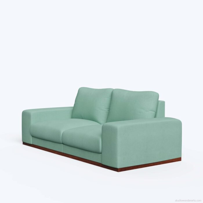 Raman 2 Seater Sofa in Blue Upholstery