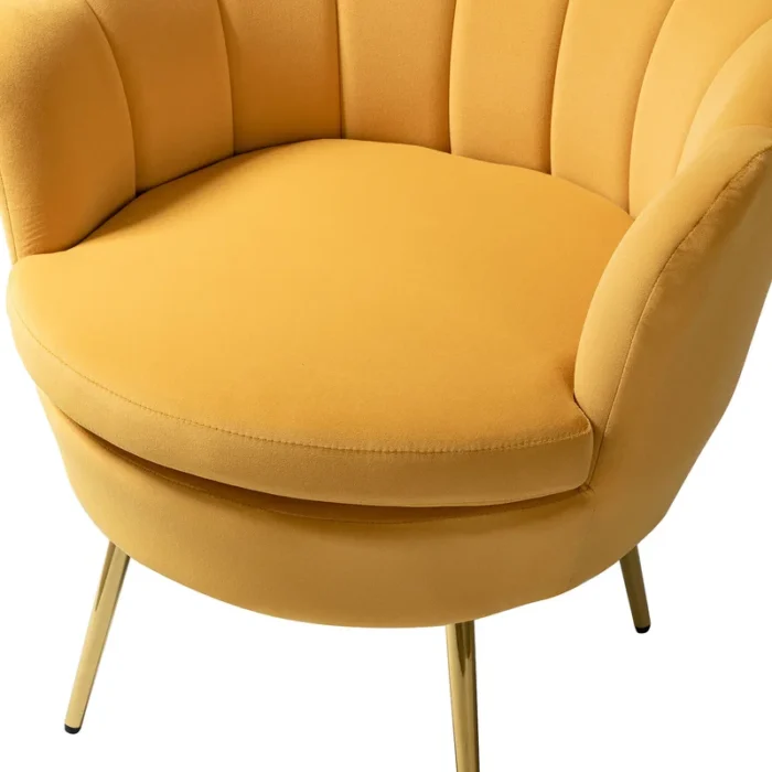 Hendrix Yellow Upholstered Barrel Dining Chair