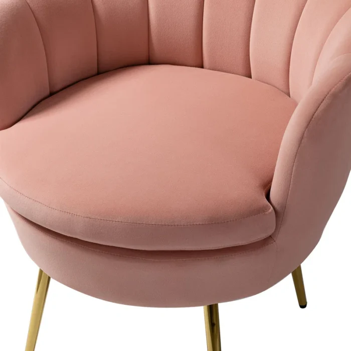 Hendrix Pink Upholstered Barrel Dining Chair