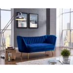 Tiberius blue 65'' Upholstered 2 Seater Sofa