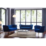 Tiberius Blue 3 - Piece Living Room Sofa Set