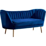 Tiberius Elegant Blue Upholstered 2 Seater Sofa - 65"