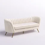 Tiberius White Upholstery 3 Seater Sofa