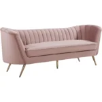 Tiberius Elegant Pink Upholstered Sofa 3 Seater