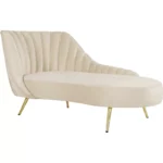 Tiberius Upholstered Chaise Lounge in Offwhite