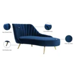 Tiberius Upholstered Chaise Lounge in Blue