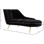 Tiberius Upholstered Chaise Lounge in black