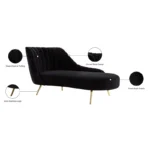 Tiberius Upholstered Chaise Lounge in black