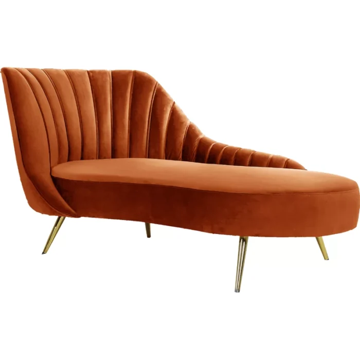 Tiberius Upholstered Chaise Lounge in Orange