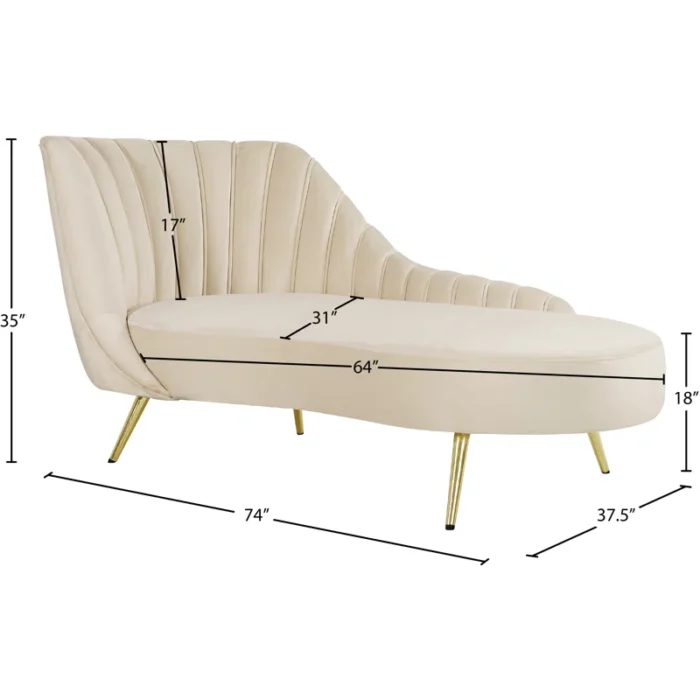 Tiberius Upholstered Chaise Lounge in Offwhite