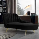 Tiberius Upholstered Chaise Lounge in black