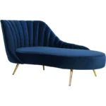 Tiberius Upholstered Chaise Lounge in Blue