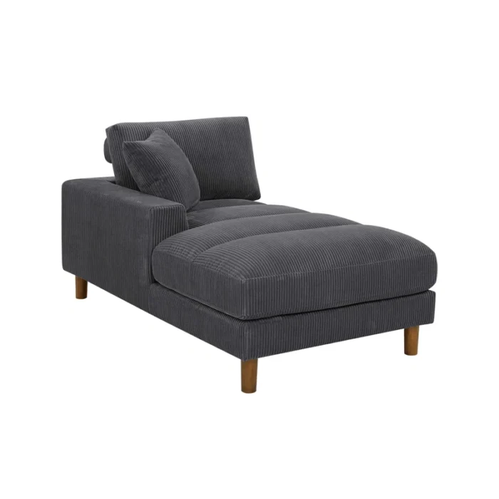 Andies Furniture Upholstered Chaise Lounge in Grey