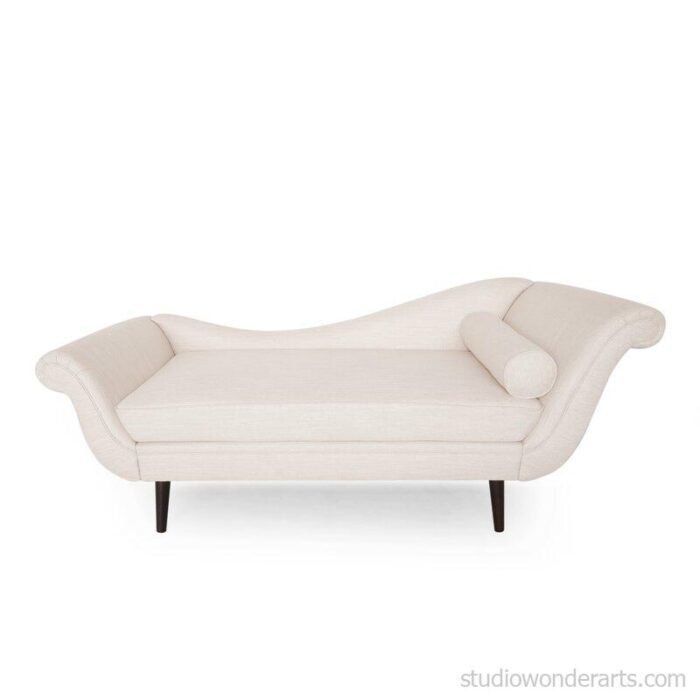 White Upholstered Chaise Lounge