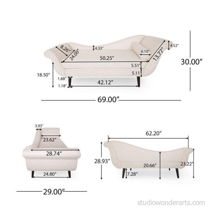 White Upholstered Chaise Lounge