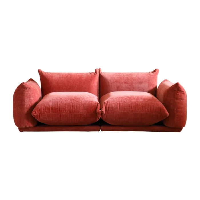 Waltman Red 78" 3 Seater Upholstered Sofa