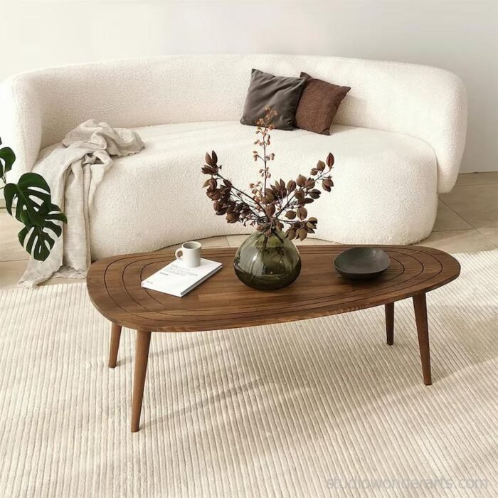 Oval Center Table in Solid Wood