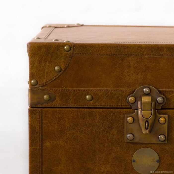 Leather Trunk And Storage End Table