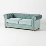 Chesterfield 2 Seater Sofa Blue Velvet