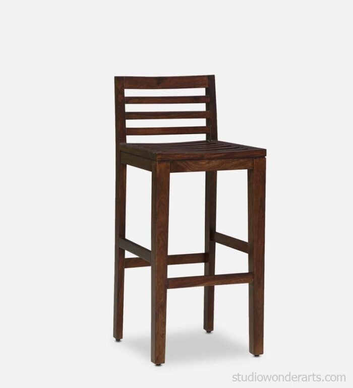 Stigen Sheesham Wood Bar Stool In Provincial Teak Finish