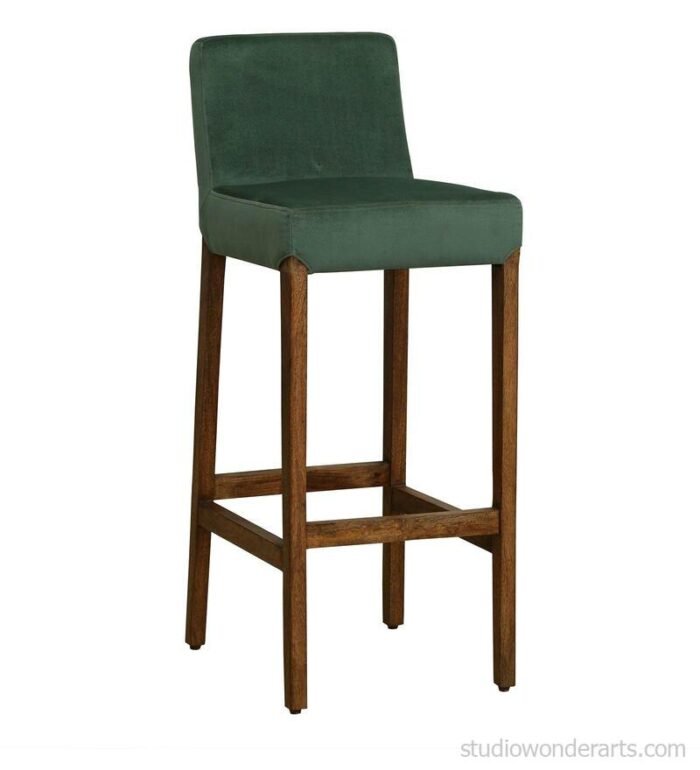 Telford Solid Wood Bar Stool In Rustic Teak Finish