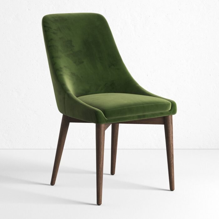 Miami Sleek Solid Wood Dining Chair in Green