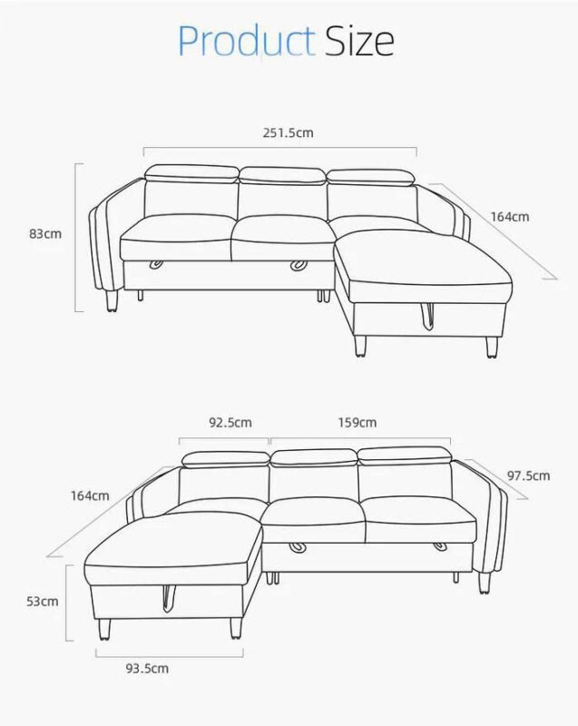 Manchester L Shape Sofa Cum Bed With Storage In Solid Wood ...