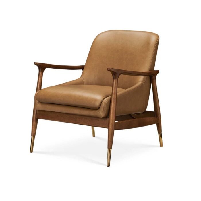 Desmond Vegan Leather Armchair In Solid Wood