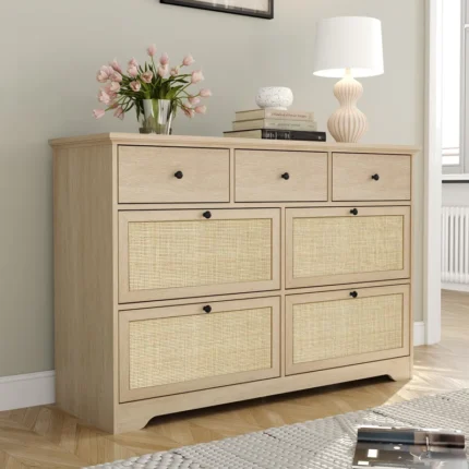 7 Drawer Dresser in Rattan