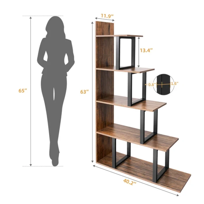 Sorren63 Hx40 WFreestandingLadderEtagereBookcase 4