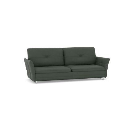 Italiano 3 Seater Leather Sofa In Emerald Green