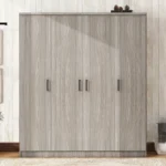 4 Door Armoire Wardrobe Closet with Storage Shelves