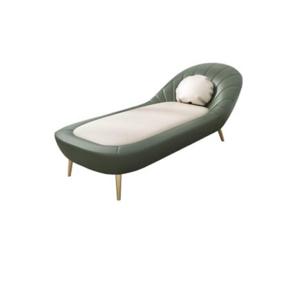 Zara Faux Leather Chaise Lounge in Brown